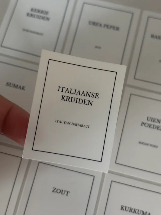 Kruidenlabels | wit | Nederlands Turks