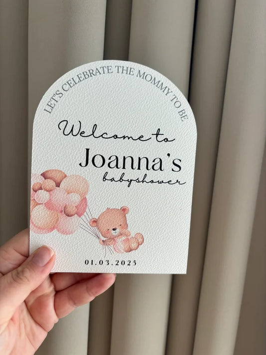 Babyshower tafelkaart |welcome to | girl or boy