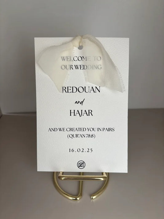 Welcome to our wedding | tafelkaart