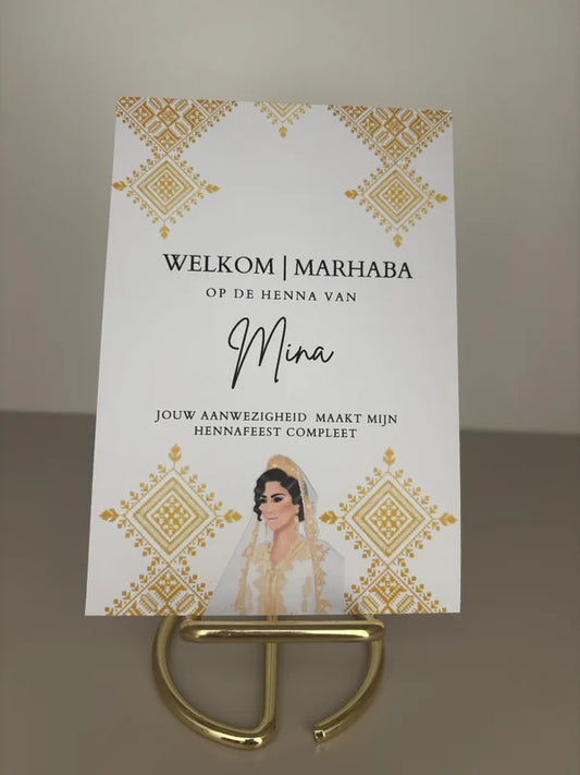 Henna tafelkaart | geel