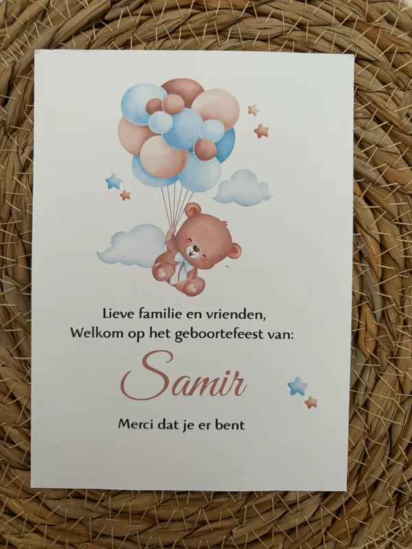 Tafelkaart geboortefeest
