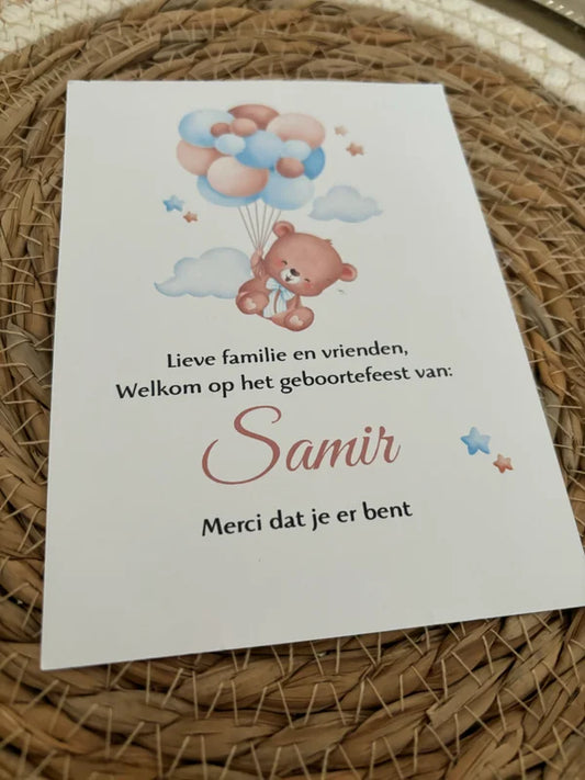 Tafelkaart geboortefeest