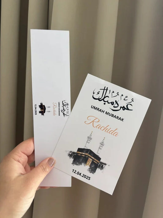 Umrah Mubarak | Tafelkaar & fles etiket