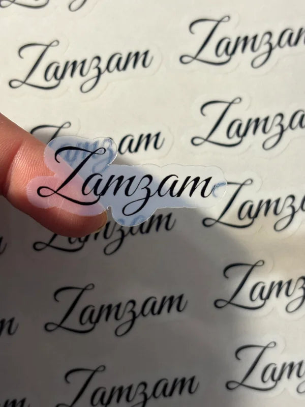 Transparante naam stickers l Goudfolie