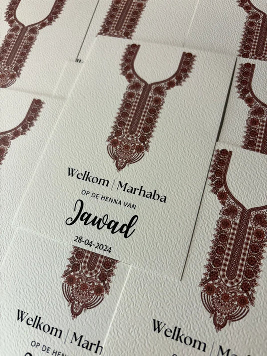 Tafelkaart mannen | Henna