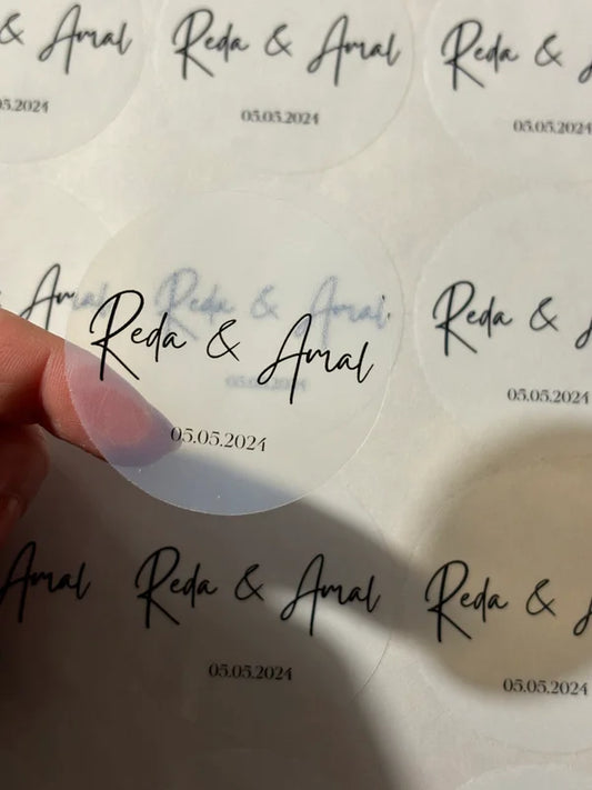 Ronde sticker | naam & datum