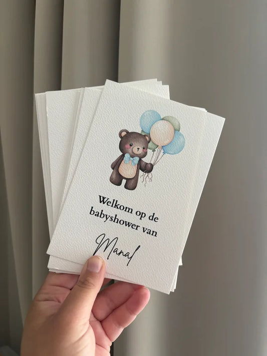 Babyshower Tafelkaart | beertje