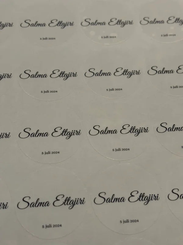 Rond naam stickers | goudfolie / zilverfolie | transparant