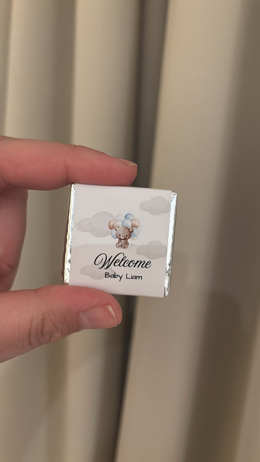 Welcome baby chocolade