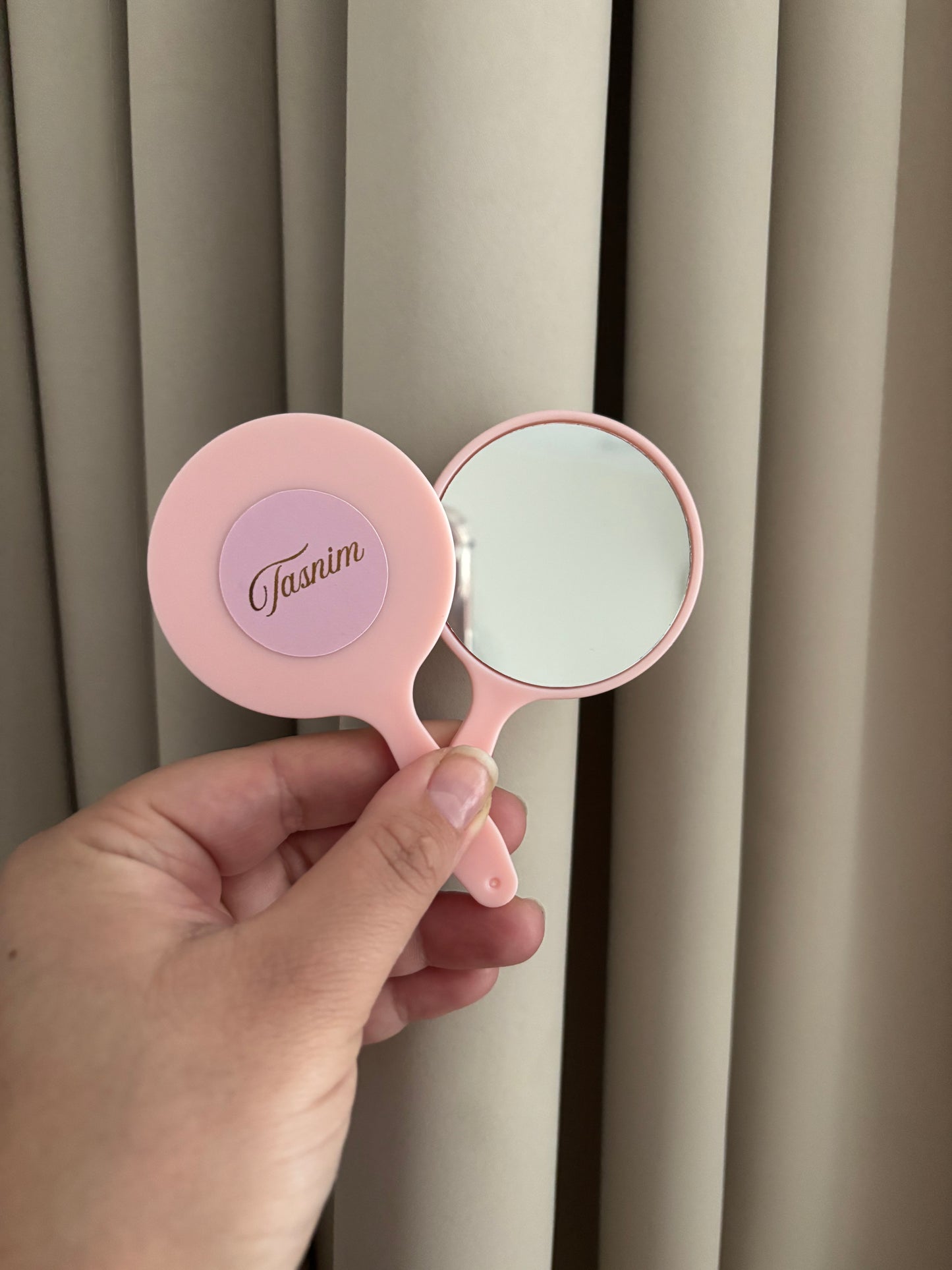 Mini handspiegel roze
