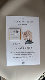 Marhababikoum to our beginning | Tafelkaarten met chocolaatjes