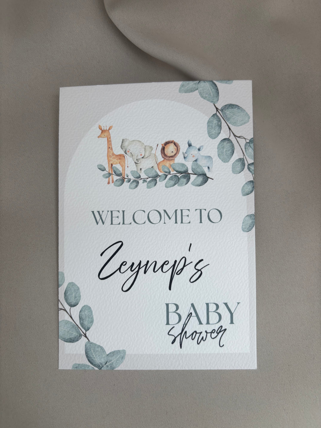 Babyshower tafelkaart | jungle