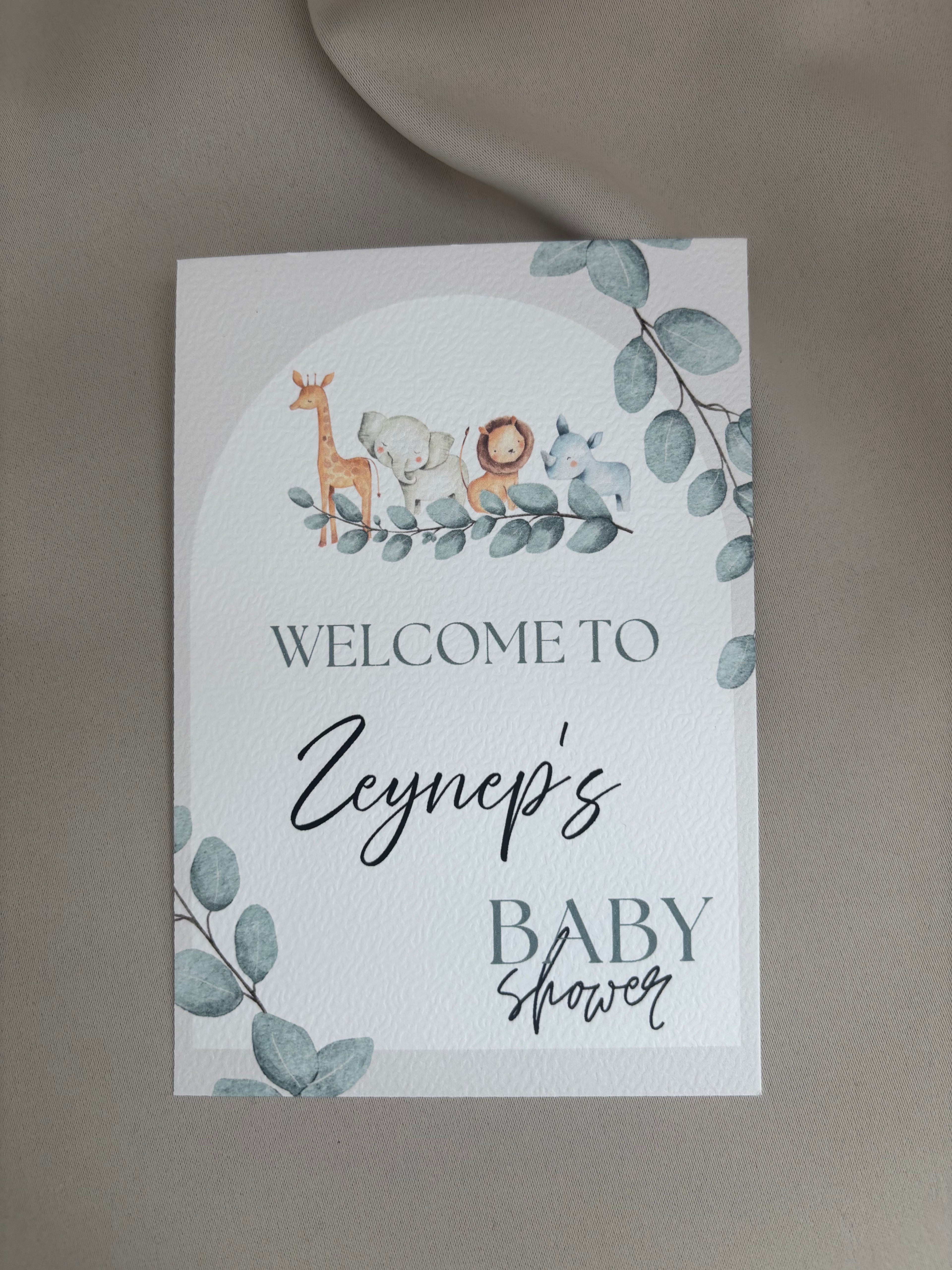 Babyshower tafelkaart | jungle