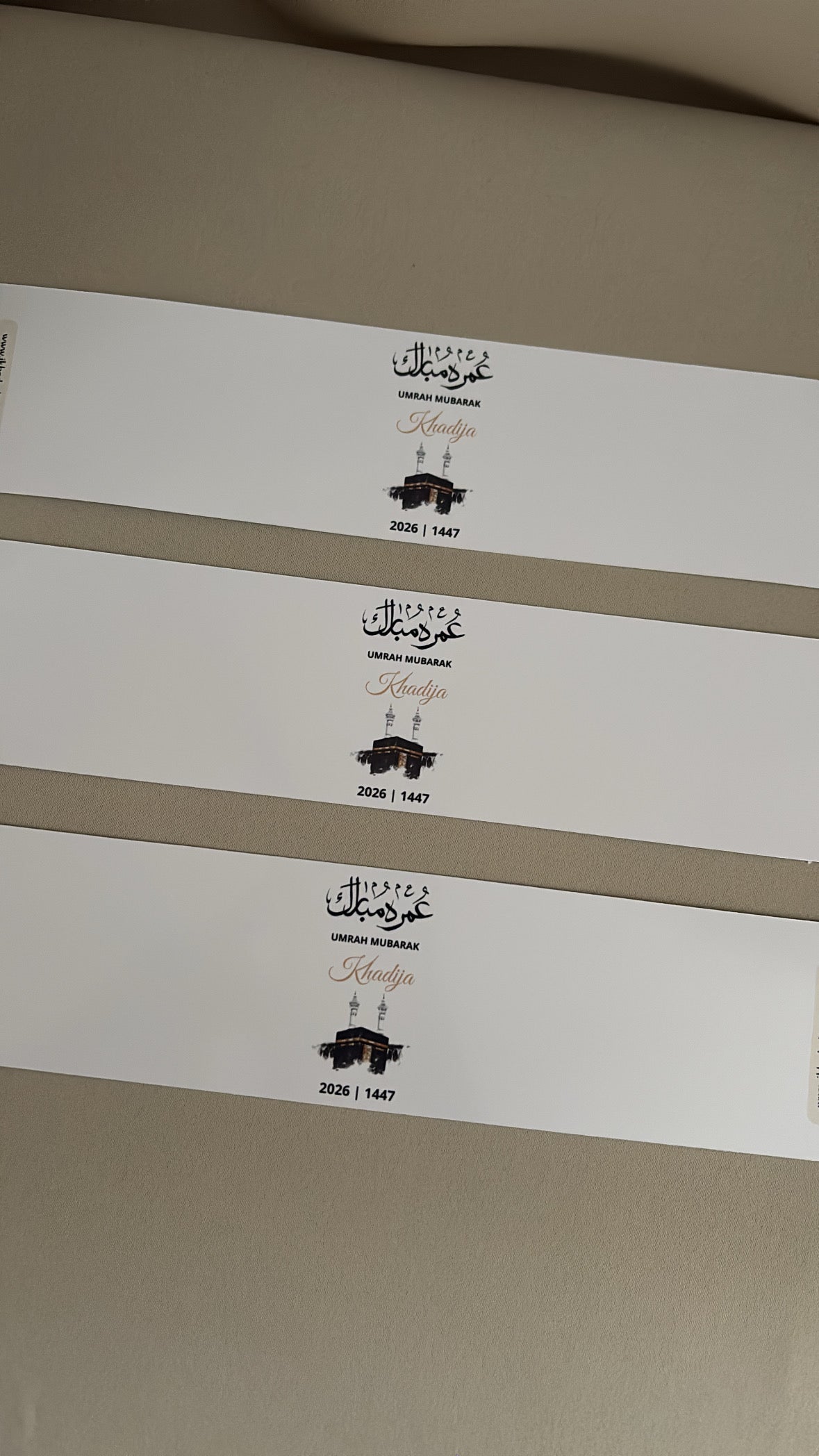 Umrah of Hadj Mubarak flessen etiketten