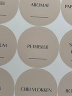 Kruidenlabels rond Alta| beige