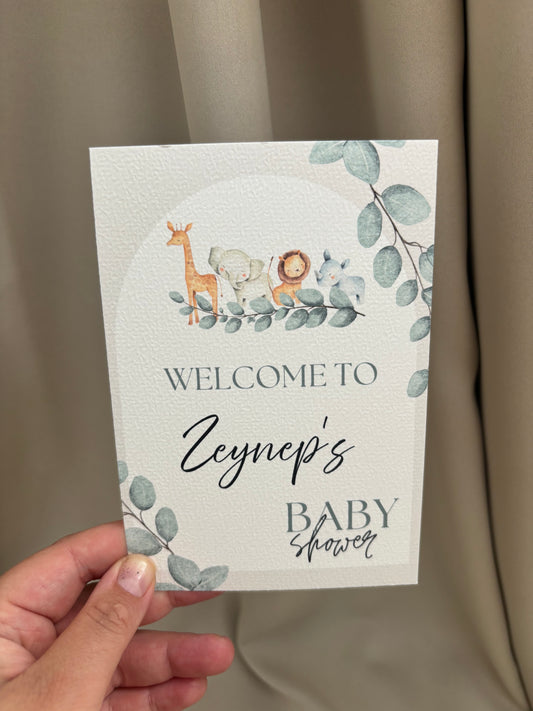 Babyshower tafelkaart | jungle