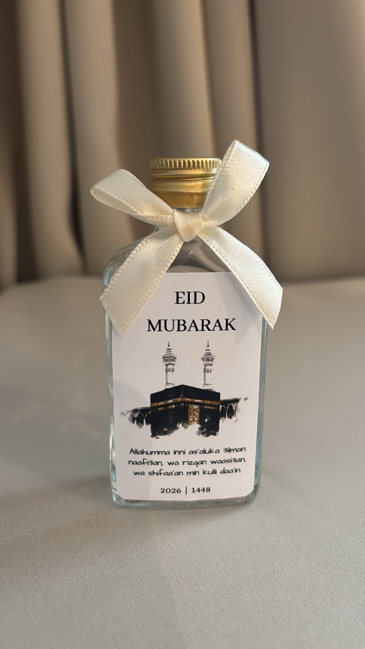 Eid Mubarak zamzam flesje met dua