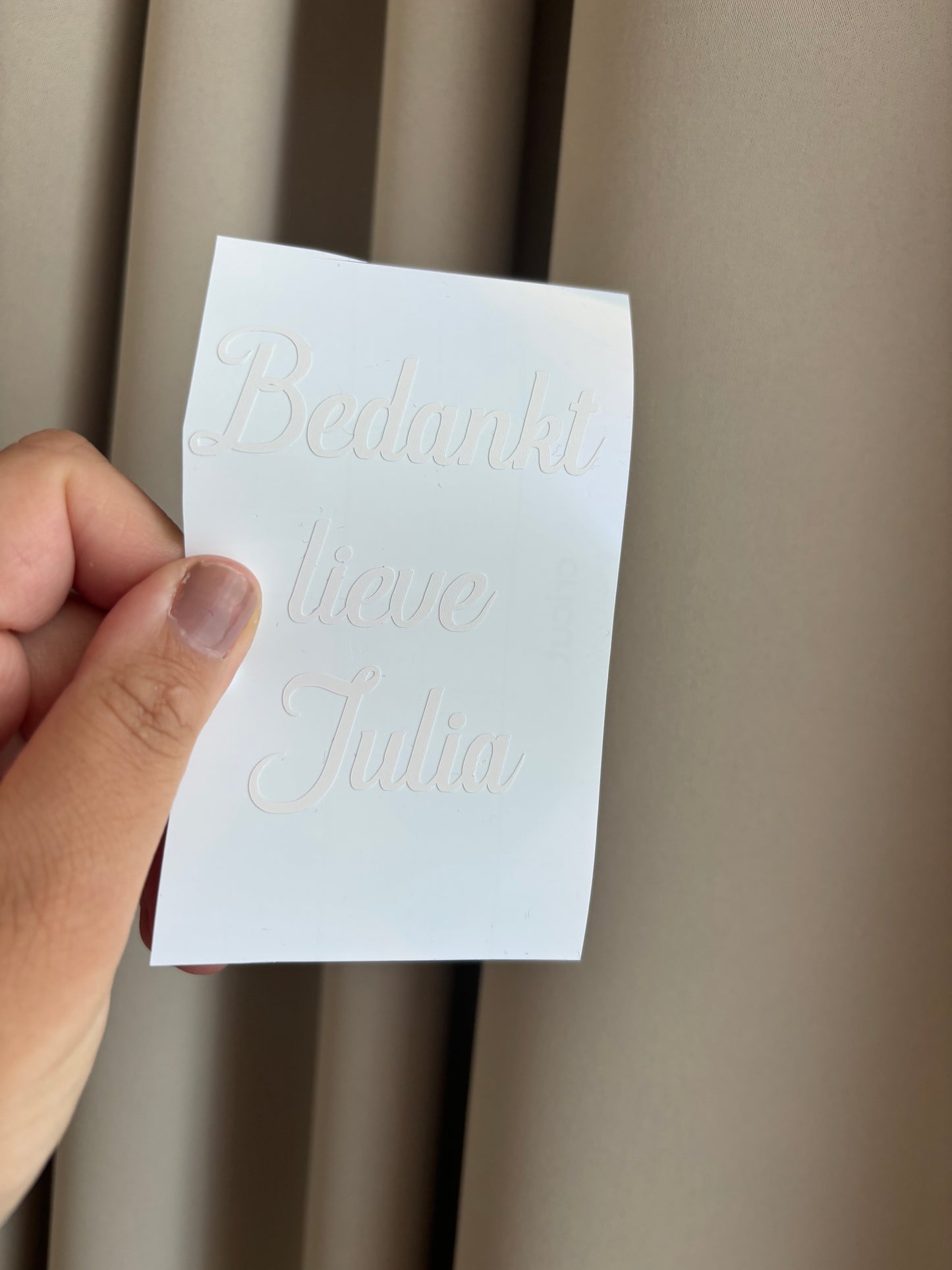 Bedankt lieve juf | vinyl sticker