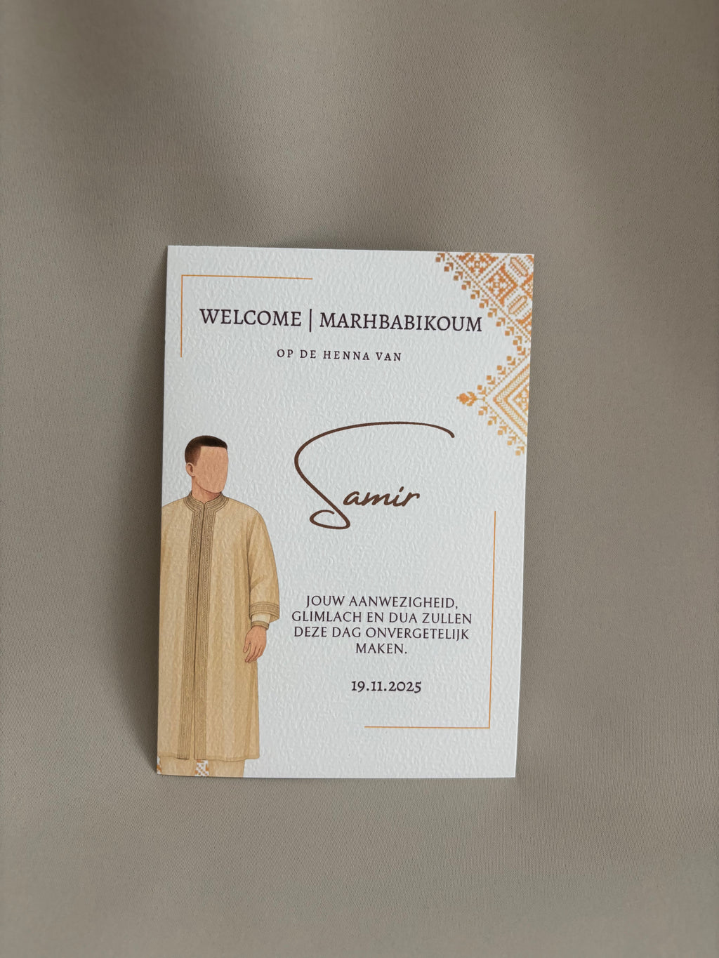Marhababikoum Tafelkaart mannen | Henna