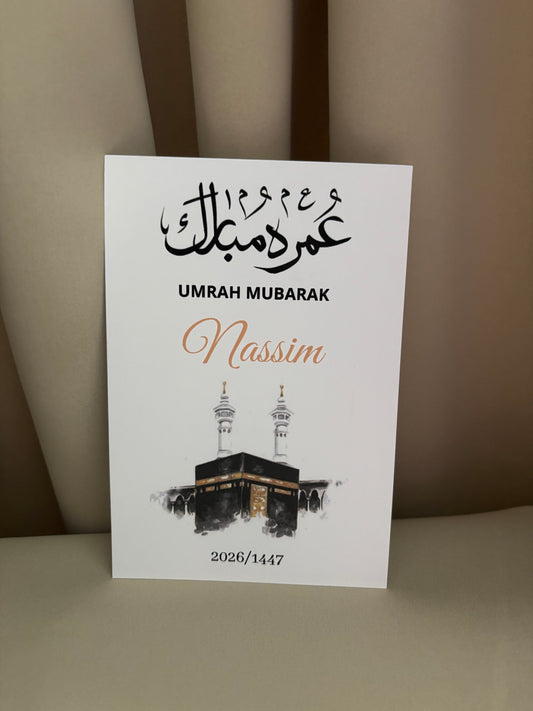 Umrah Mubarak Tafelkaart
