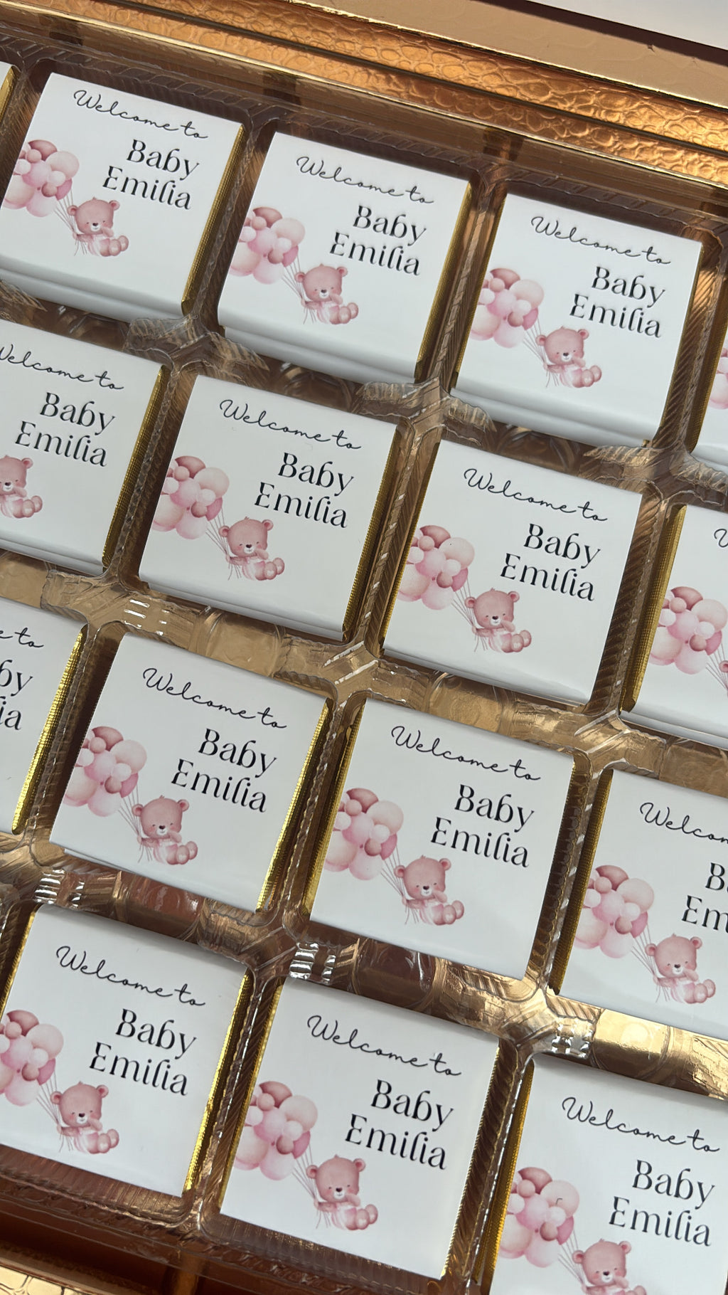 Babyshower Chocoladebox | girl or boy met inhoud & ontwerp