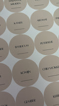 Kruidenlabels rond Alta| beige