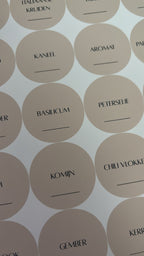 Kruidenlabels rond Alta| beige