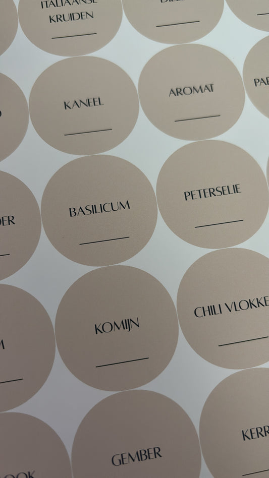 Kruidenlabels rond Alta| beige