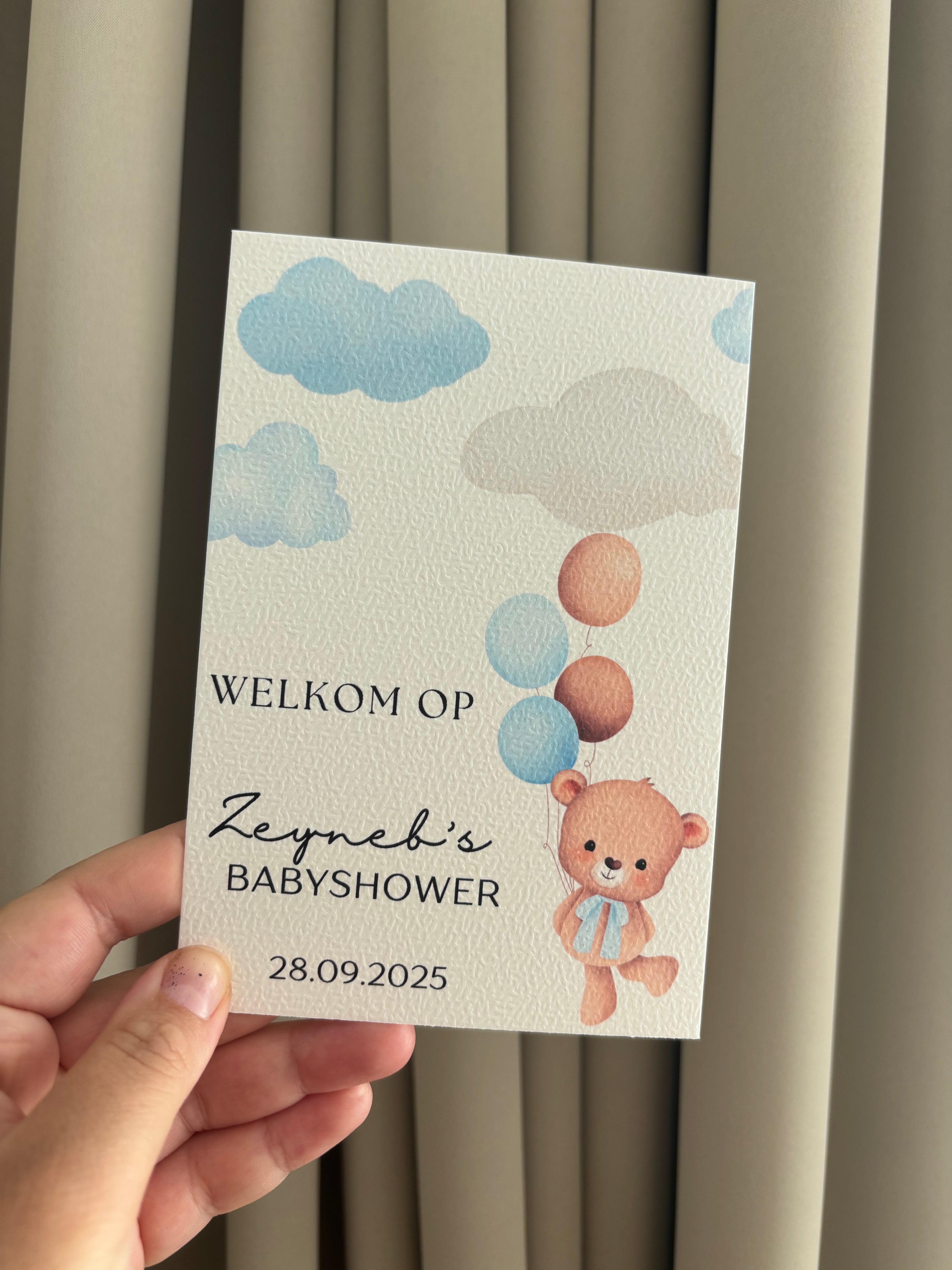 Babyshower Tafelkaart | beertje