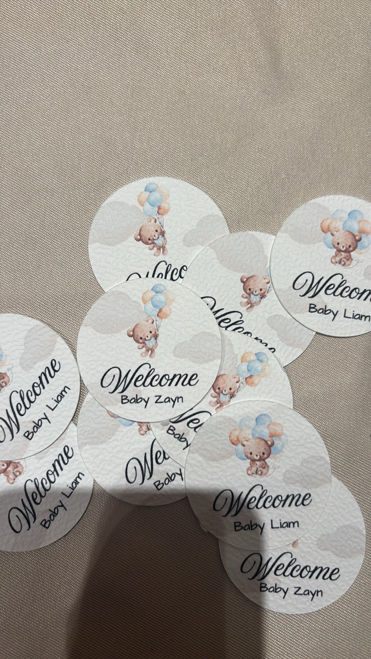 Welcome baby ronde kaartjes