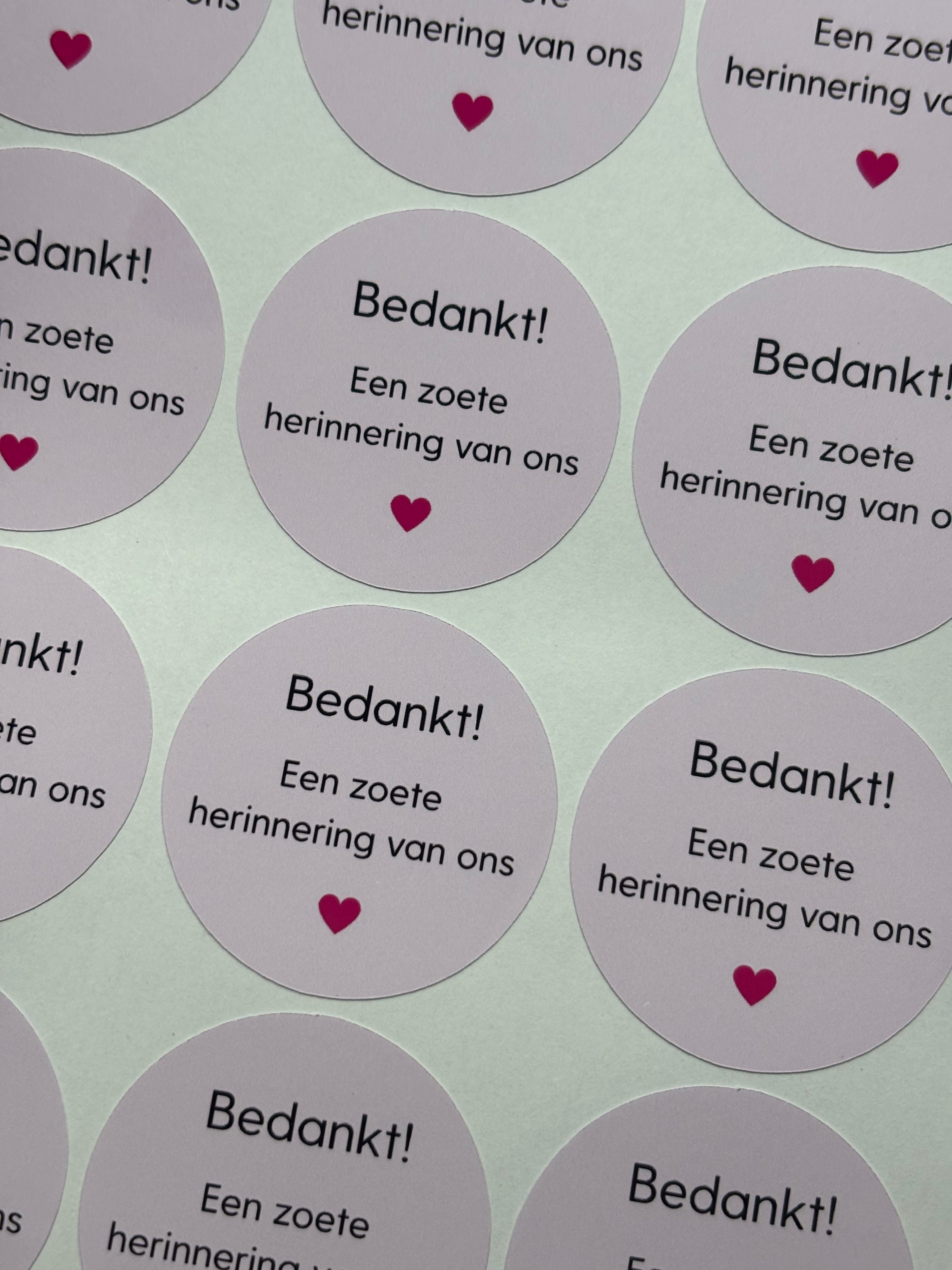 Bedankt! Een zoete herinnering van ons | stickers