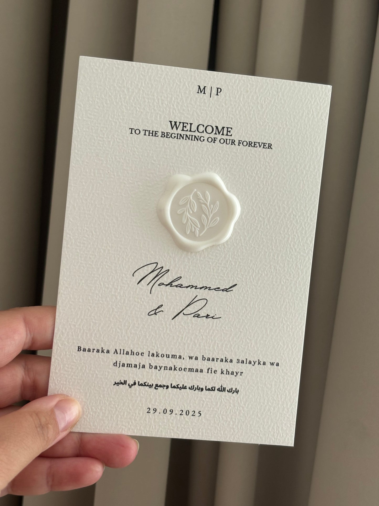 Welcome to our beginning Tafelkaart | met waxzegel