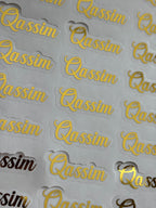 Transparante naam stickers l Goudfolie