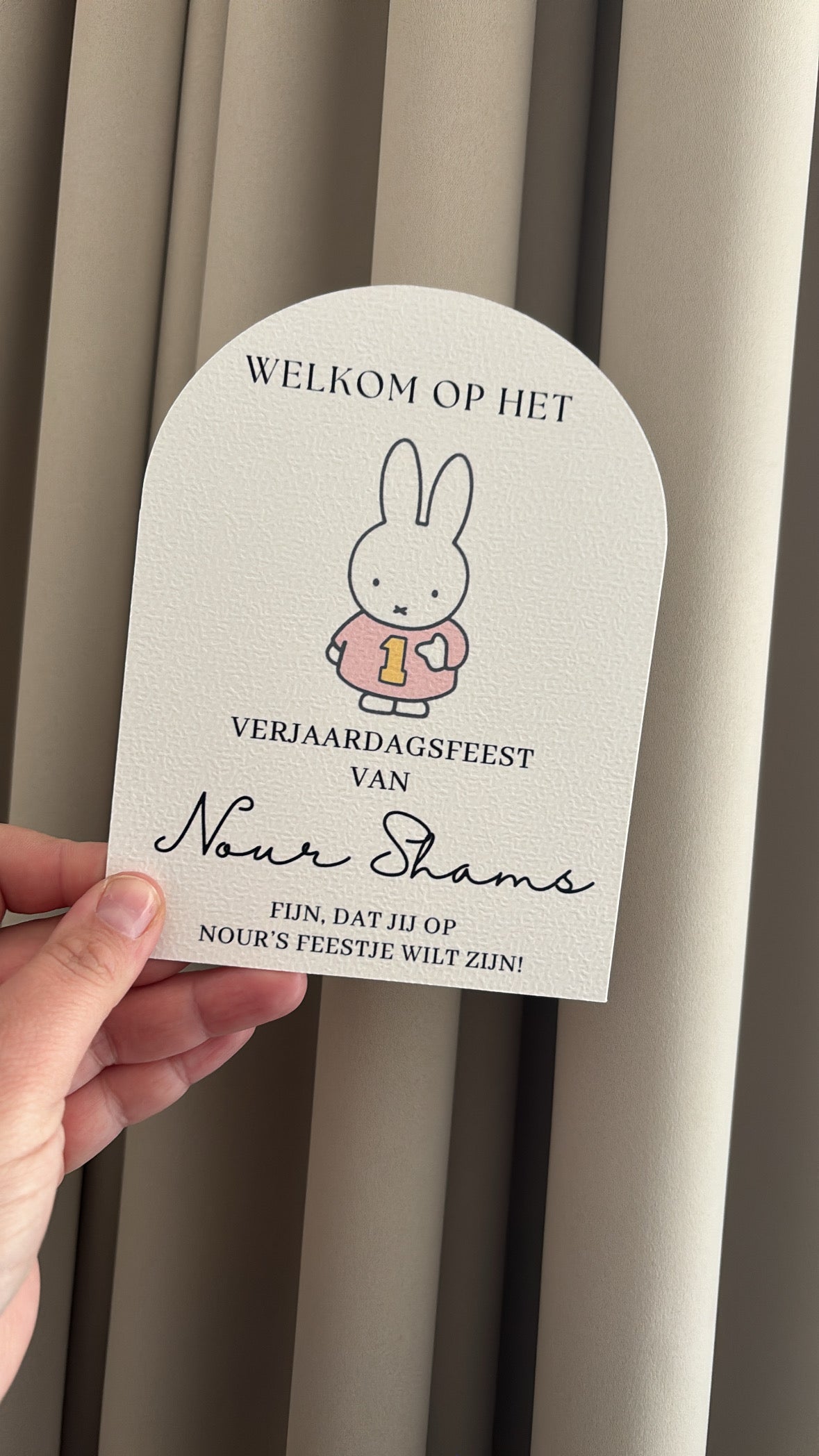 Babyshower tafelkaart Nijntje