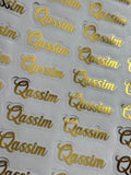 Transparante naam stickers l Goudfolie