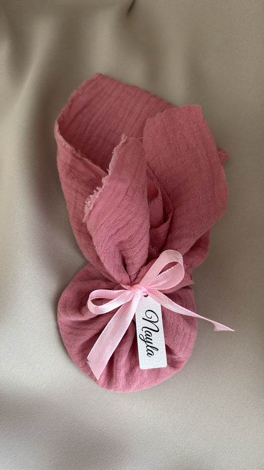 Babyshower bedankje met amandelbonen
