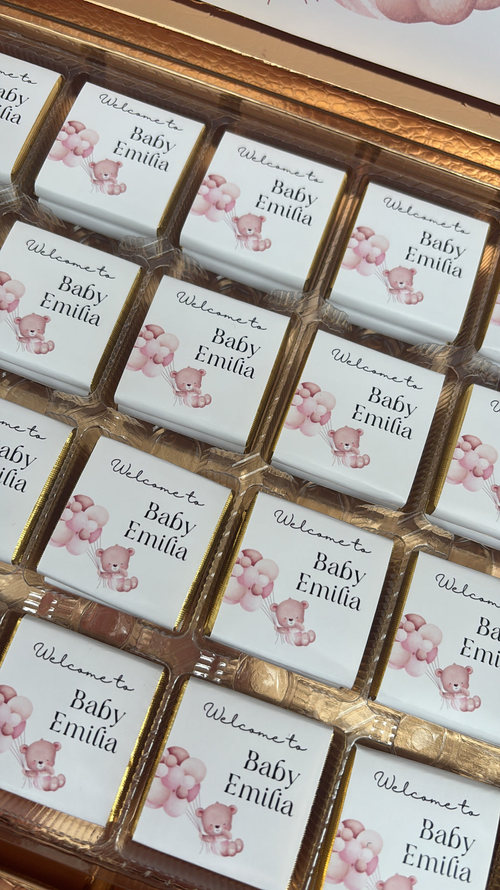 Babyshower Chocoladebox | girl or boy met inhoud & ontwerp