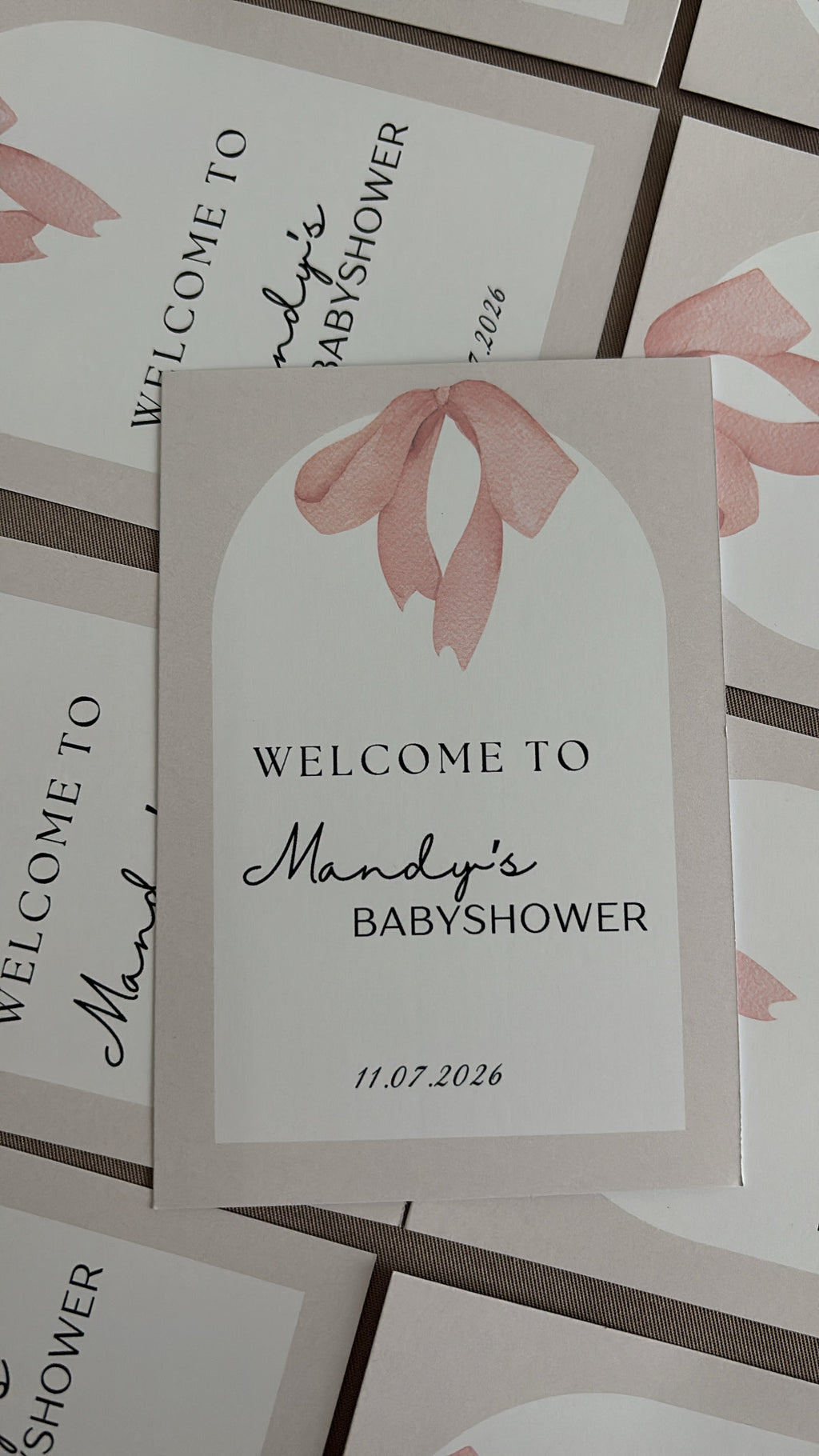 Babyshower Tafelkaarten| strikje