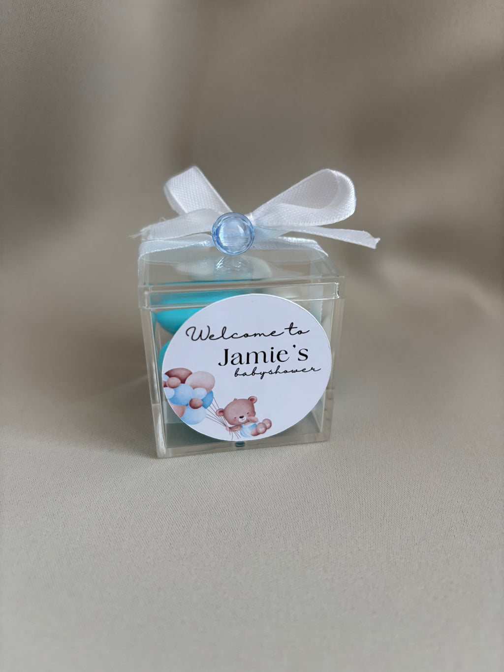 Babyshower bedankje | met amandelbonen
