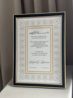 Nikkah certificaat met lijst