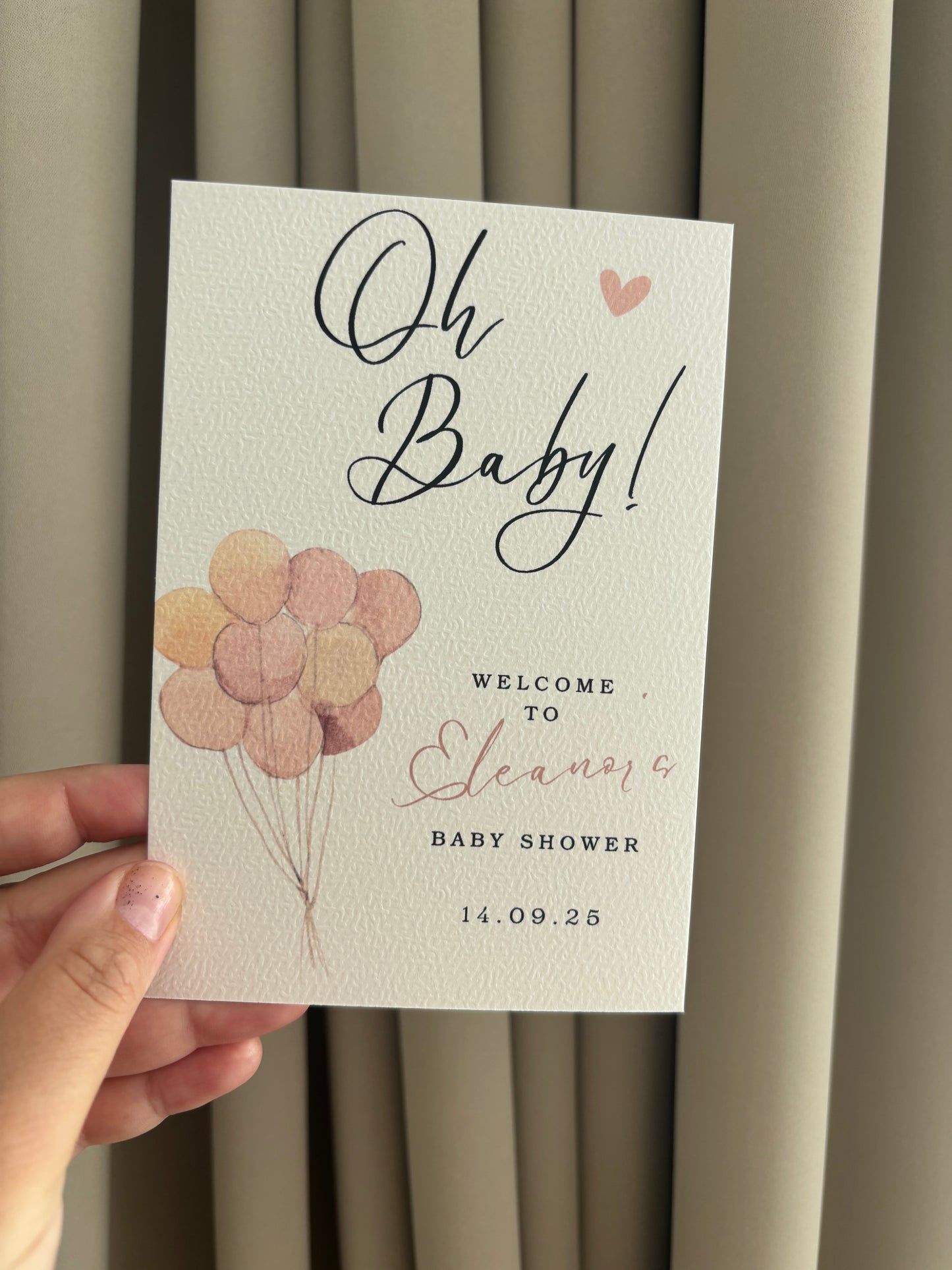 Babyshower Tafelkaart | Oh baby!