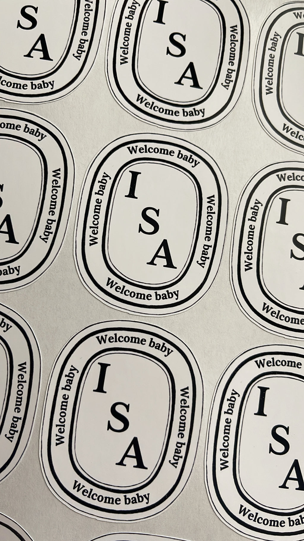 Welcome baby stickers