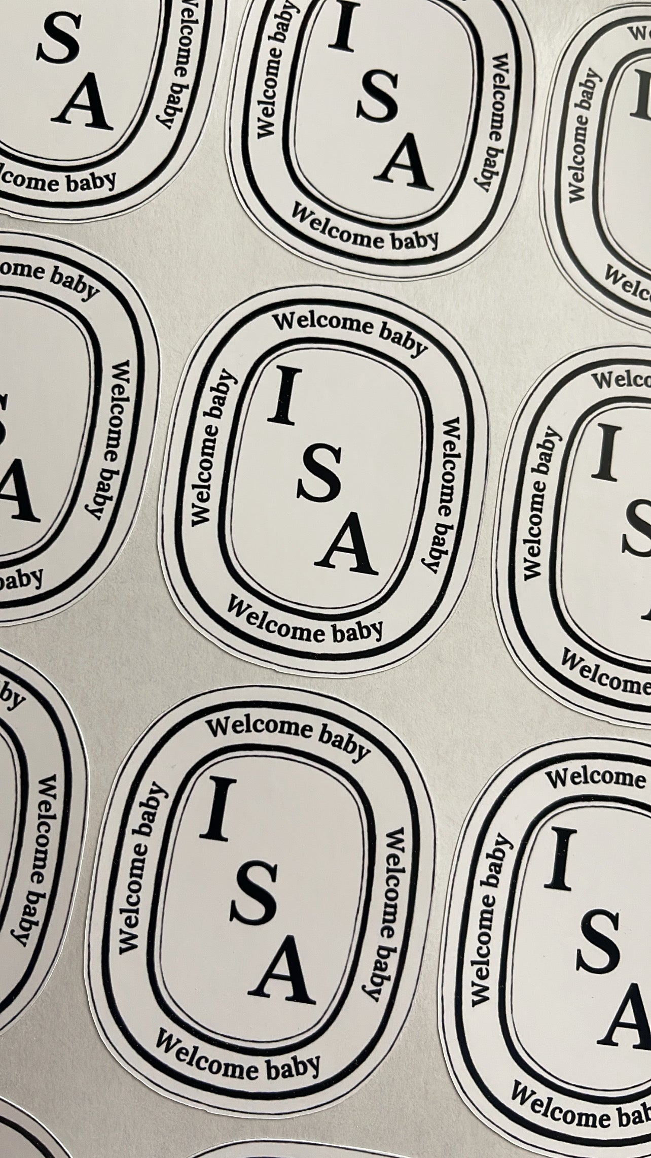Welcome baby stickers