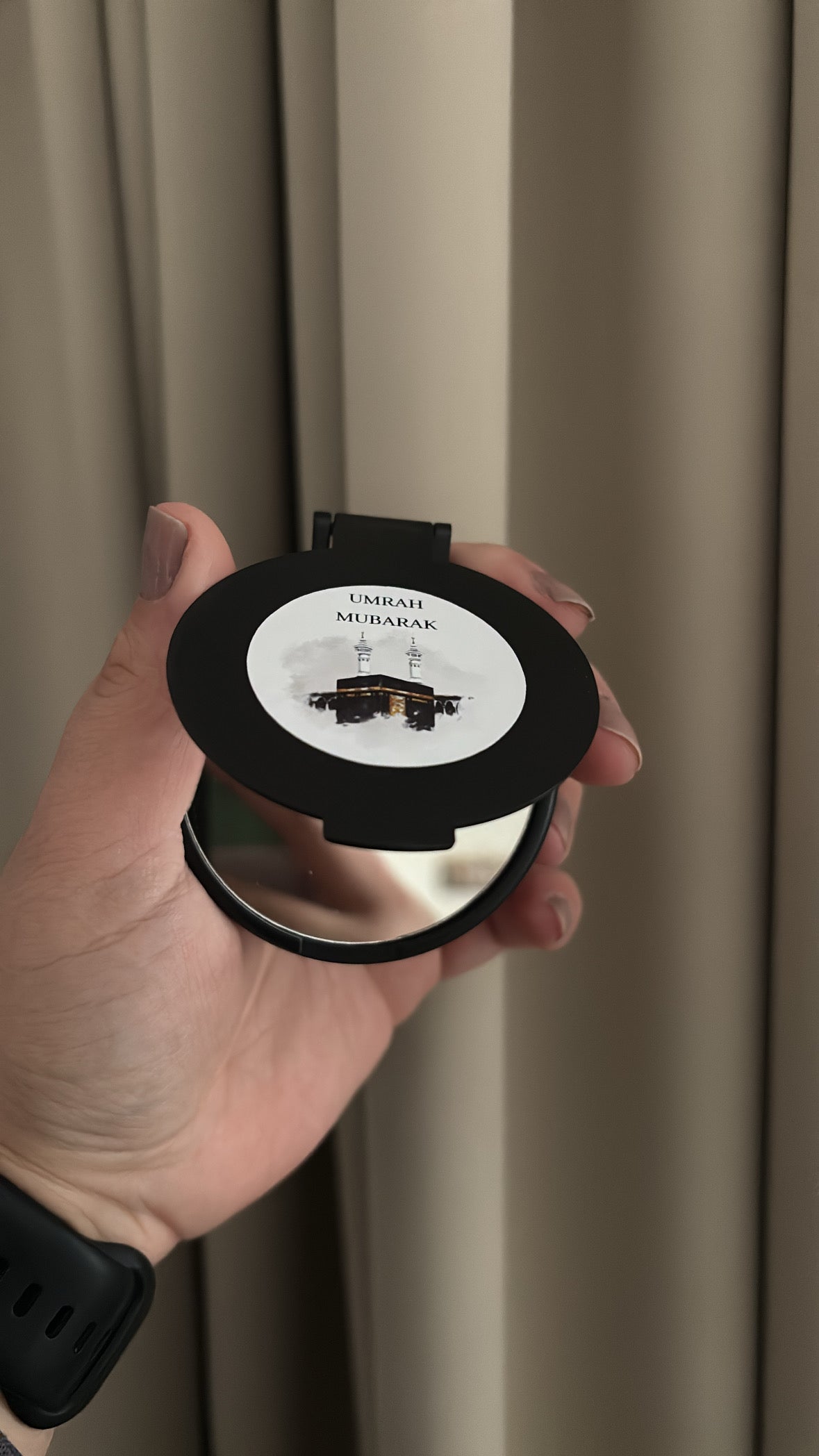 Umrah of Hadj Mubarak | Mini spiegel zwart