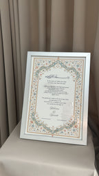 Nikkah certificaat met lijst