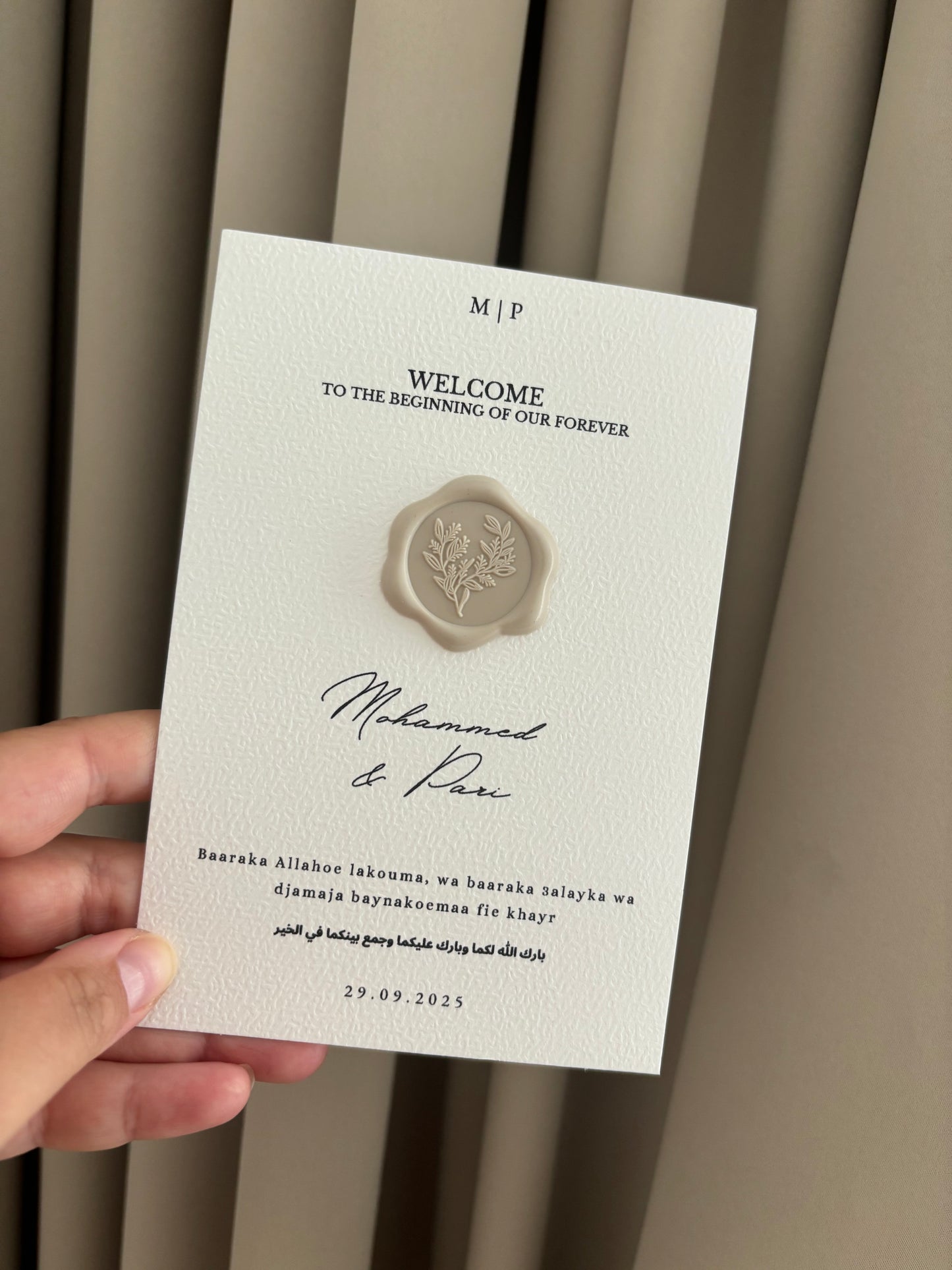 Welcome to our beginning Tafelkaart | met waxzegel