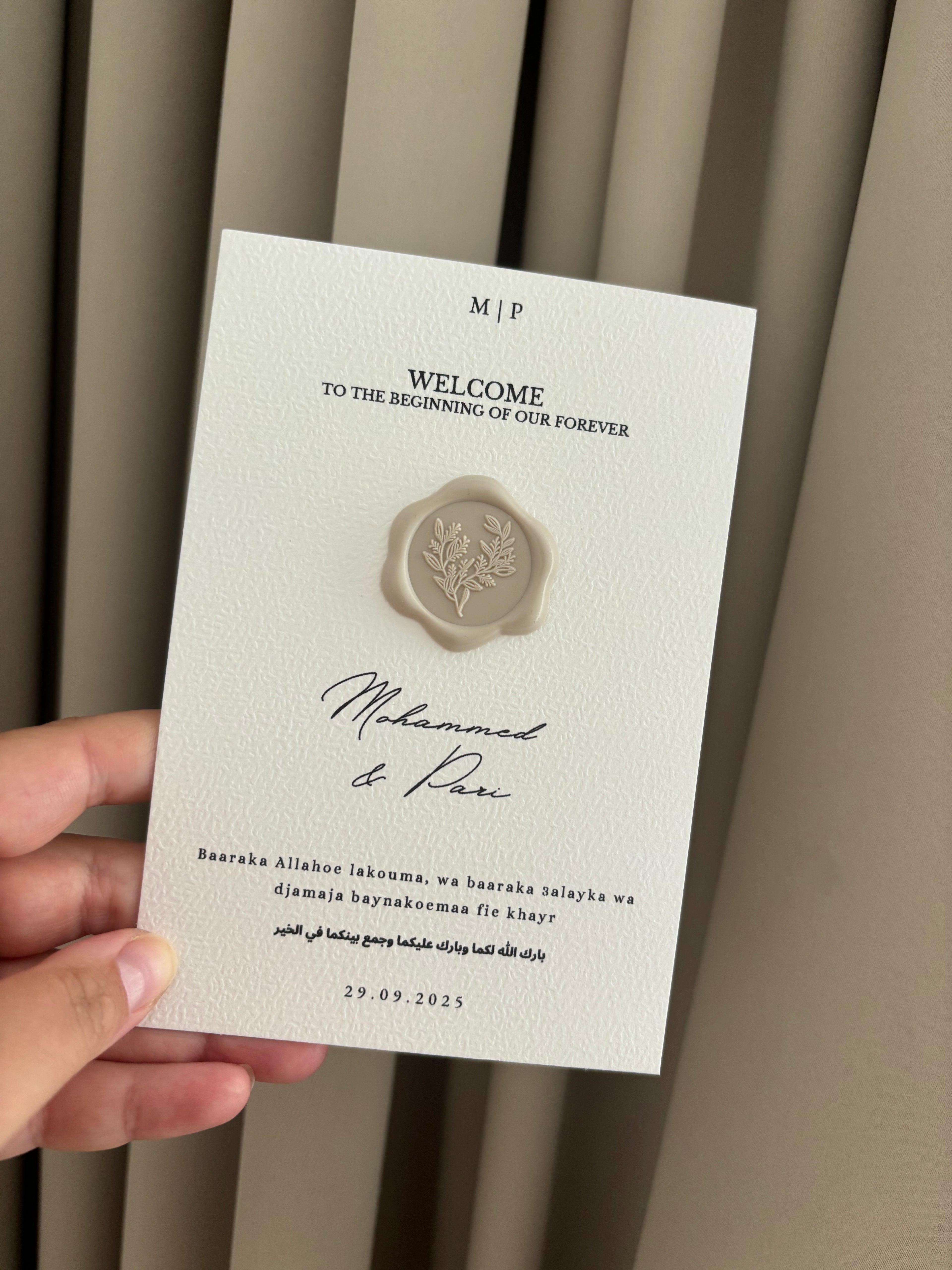 Welcome to our beginning Tafelkaart | met waxzegel