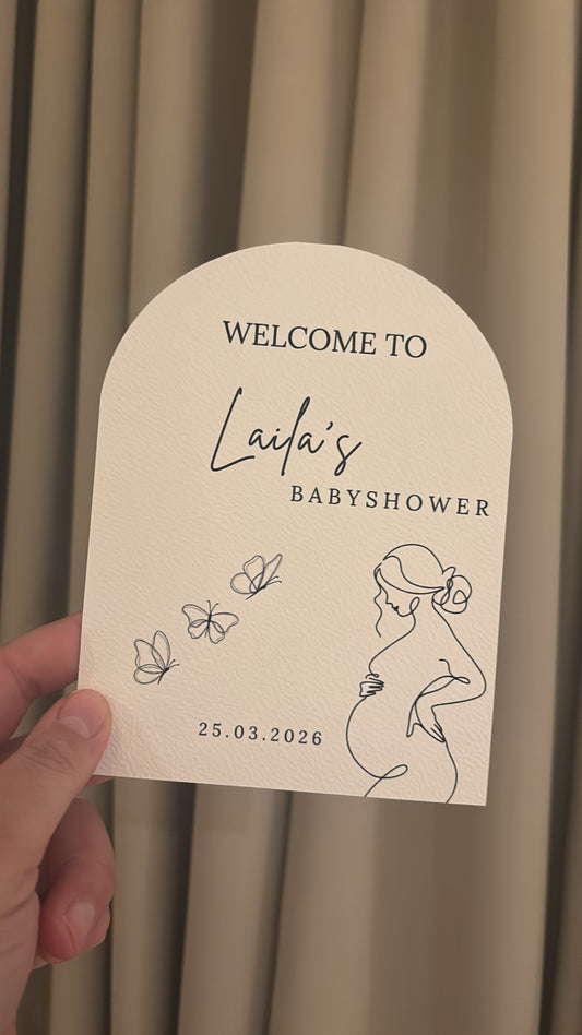 Welcome babyshower tafelkaart