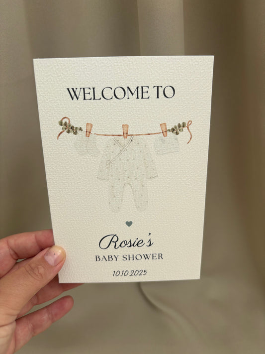 Babyshower Tafelkaart | romper