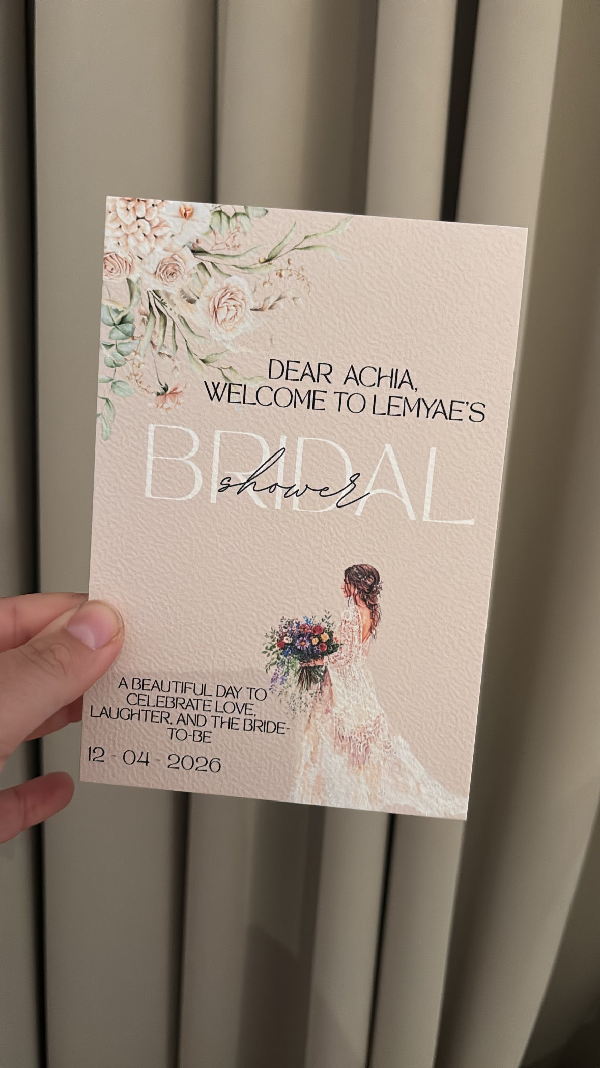 Bridalshower Tafelkaart